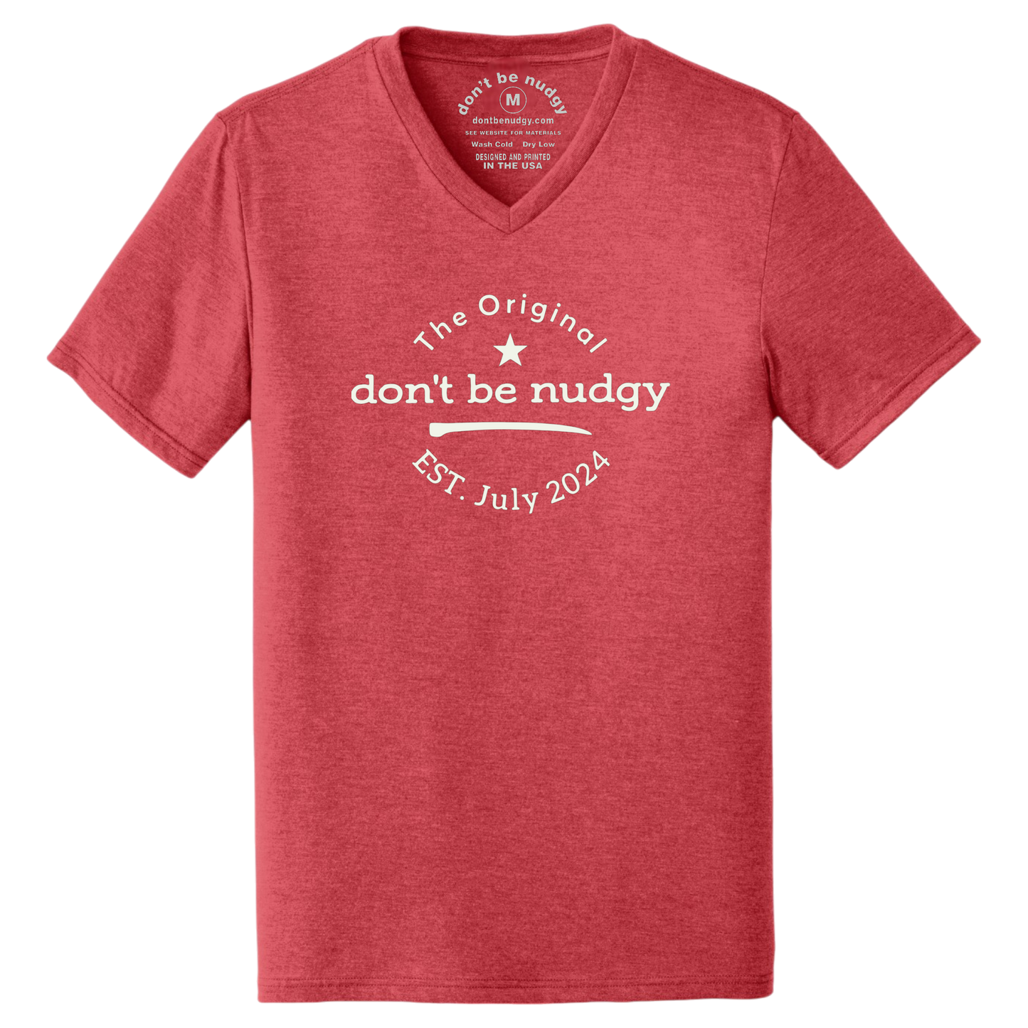 The Original Don't Be Nudgy™ Men V-Neck Tee