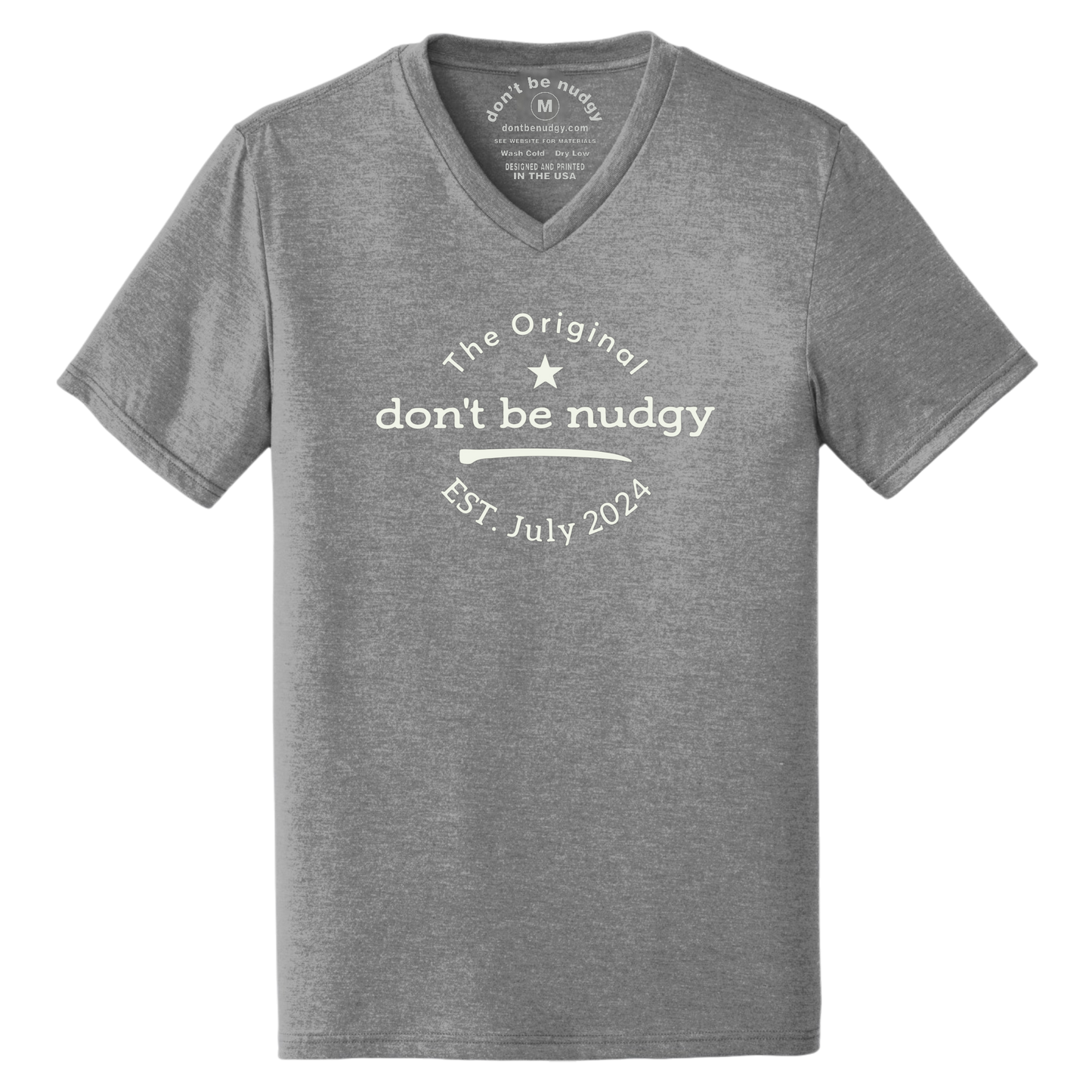 The Original Don't Be Nudgy™ Men V-Neck Tee